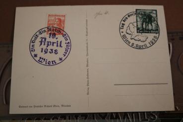 Preview: Postcard - March 13, 1938 One People One Reich One Leader Special Stamp Vienna